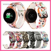 UOIGXO SHOP ลายดอกไม้สายนาฬิกาข้อมือซิลิโคนสายรัดสร้อยข้อมือกีฬา20มม. สำหรับ Samsung Galaxy Watch Active 2 42มม.