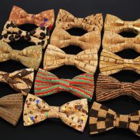 New Fashion Cork Wood Kids Luxury Bow Ties Novelty Handmade Solid Neckwear For Mens Wedding Party Man Gift Accessories Tie