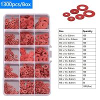 ✴☜☼ 1300Pcs/Box Red Steel Paper Fiber Insulating Flat Washer M2.5 M3.5 M4 M5 M6 M8 Insulation Plain Gasket Ring Meson