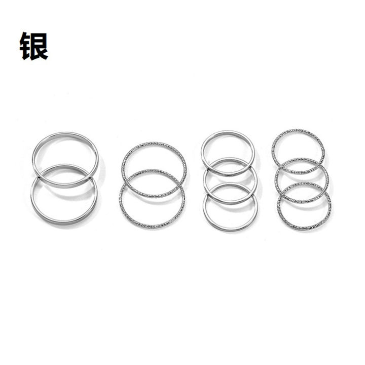 cod-qipin-แหวนสวมนิ้ว-แบบบาง-สไตล์เรียบง่าย-สําหรับผู้หญิง-10-ชิ้น-ชุด