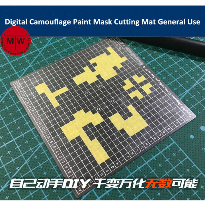 2021digital-camouflage-paint-mask-cutting-mat-double-side-general-use-groove-drawing-template-model-building-tool-aj0080