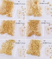 【CW】 500x200Pcs Metal Rivets Charms Decoration Star   31 size / shape Studs