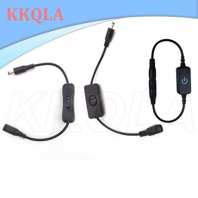 QKKQLA 303 DC 5.5*2.1mm Male To Female Power Button Switch Touch On Off Connector Supply Cable 5V 12V For CCTV Led Strip Light