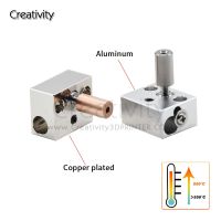 3D Printer Parts High Temperature Copper Plated Heating Block Bi metal Throat Silicone Cover For Sprite Extruder Ender 3 S1