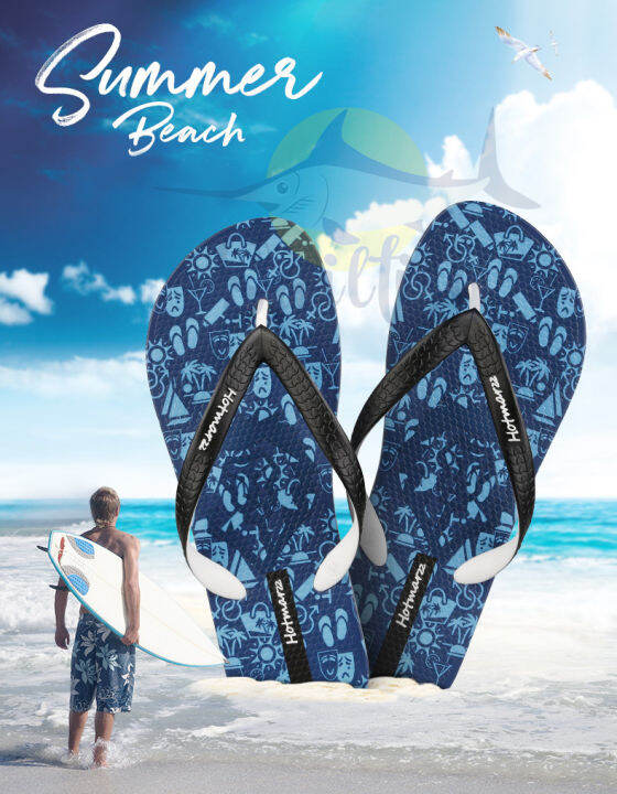 hotmarzz-flip-flops-men-s-beach-รองเท้าแฟชั่นวัยเยาว์รองเท้าแตะ-anti-slip-รองเท้าแตะ-hm0812