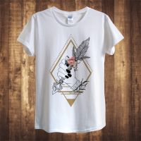 2023ใหม่เสื้อยืดออกแบบเองสำหรับผู้ชาย Boho Feather ดอกไม้ Creatihippy Love กีฬา Gildan 100 Cotton