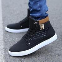 COD SDFGERTERTEEE Men High Top Lace Ankle Boots Casual Warm Canvas Shoes