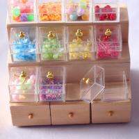 Dollhouse Solid Wood Candy And Vegetable Display Cabinet Miniature Scene Decor Accessories Kids Pretend Toys Screw Nut Drivers