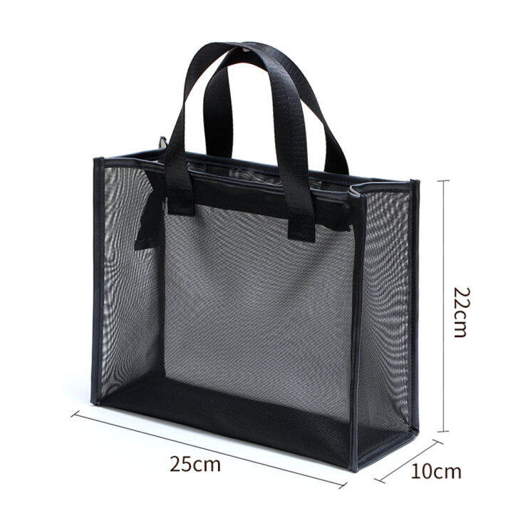 2022-new-storage-beauty-case-black-travel-makeup-cosmetic-organizer-wash-bag-simple-mesh-women