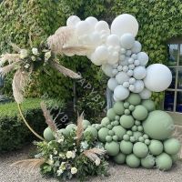 （koko party supplies）145Pcs AvocadoBalloon Set MacaronWhite ArchBalloonsWedding Birthday Party Decor Baby Shower Globos