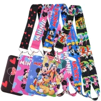 Disney Lanyard พวงกุญแจ Lanyards ผู้ถือป้าย Id ID Card Pass Gym ผู้ถือป้ายโทรศัพท์มือถือ Key Strap Webbings Ribbons-Huidkeir