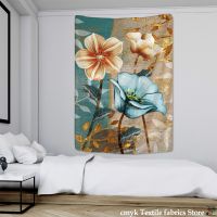 3D Plant Flower Tapestry Wall Hanging Bohemian Oil Painting Mattress Hippy Printing Polyester Home Wall Decor