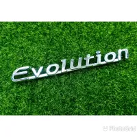 โลโก้อักษร Evolution สำหรับรถMitsubishi สีโคมเมี่ยม สำหรับติดท้ายรถ