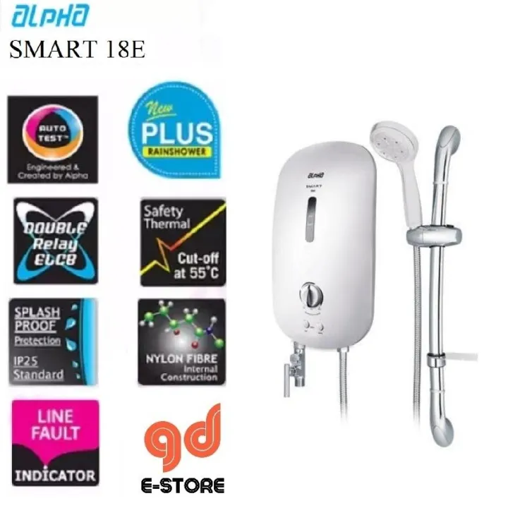 Water heater Alpha Water Heater SMART 18E Ivory White Lazada