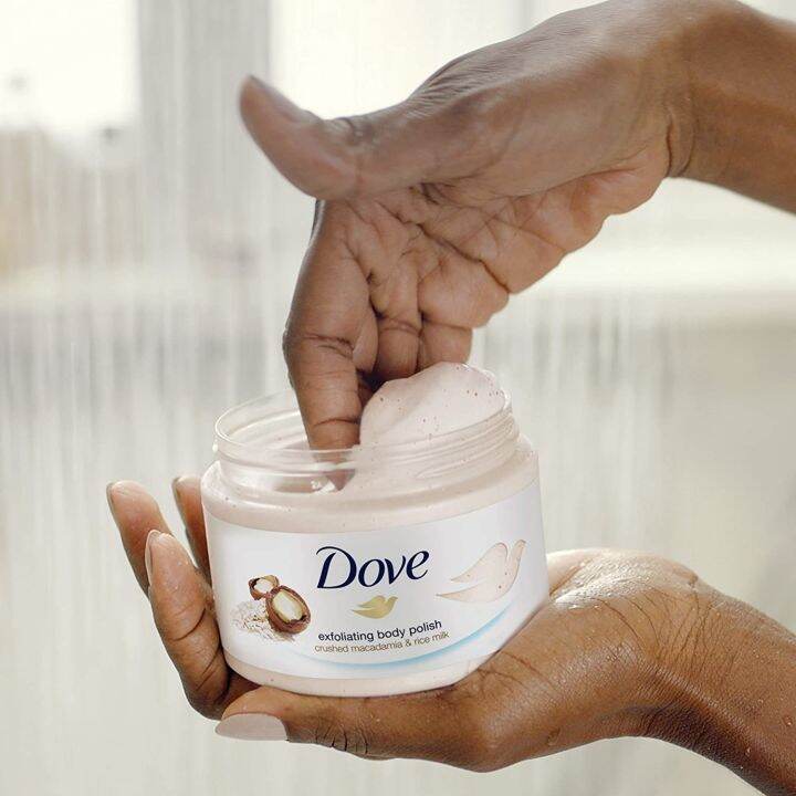 Pre Order Exfoliating Body Polish Crushed Macadamia And Rice Milk 105oz 298g By Dove Nourish 9862