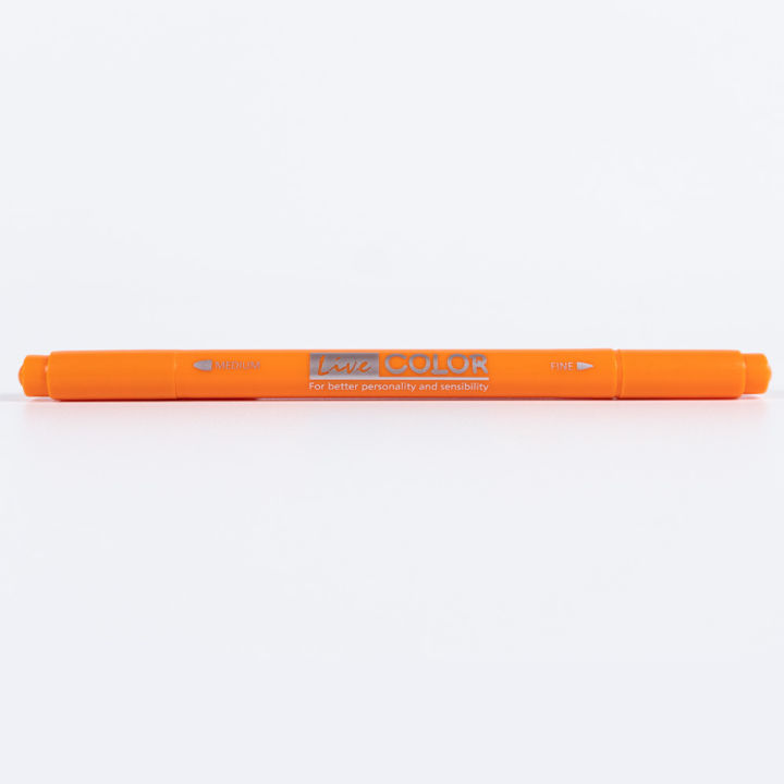 monami-live-color-10-orange-ปากกาสีน้ำ-ชนิด-2-หัว-สีส้ม-ของแท้