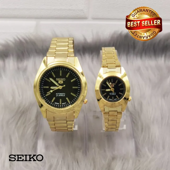 Seiko COUPLE watch two tone Gold silver USA Japan SNKK71 Seiko 5 21 Jewels  Watch Stainless