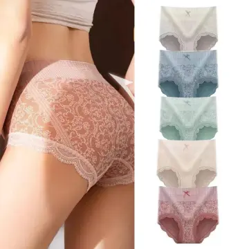 Women's Lace Ice Silk Panties Seamless Briefs Underwear Panties