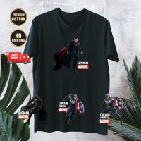 เสื้อยืดสีดำกัปตันกัปตันอเมริกาซูเปอร์ฮีโร่ MARVEL STUDIO เสื้อเสื้อยืด05-08