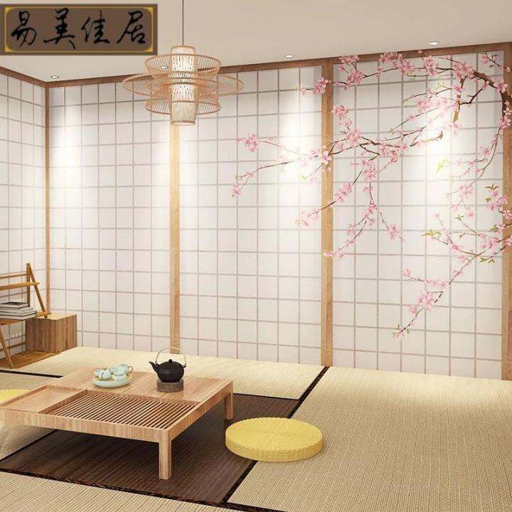 Japanese style antique imitation wooden door wallpaper and Japanese