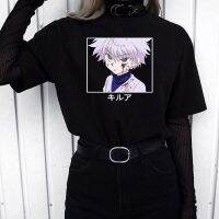 {Match maker}}ผู้หญิงเสื้อยืด Killua ฮาราจูกุโกธิคญี่ปุ่นอะนิเมะสนุกการ์ตูนพิมพ์ O คอสตรีทแคชชวลหญิงเสื้อยืด