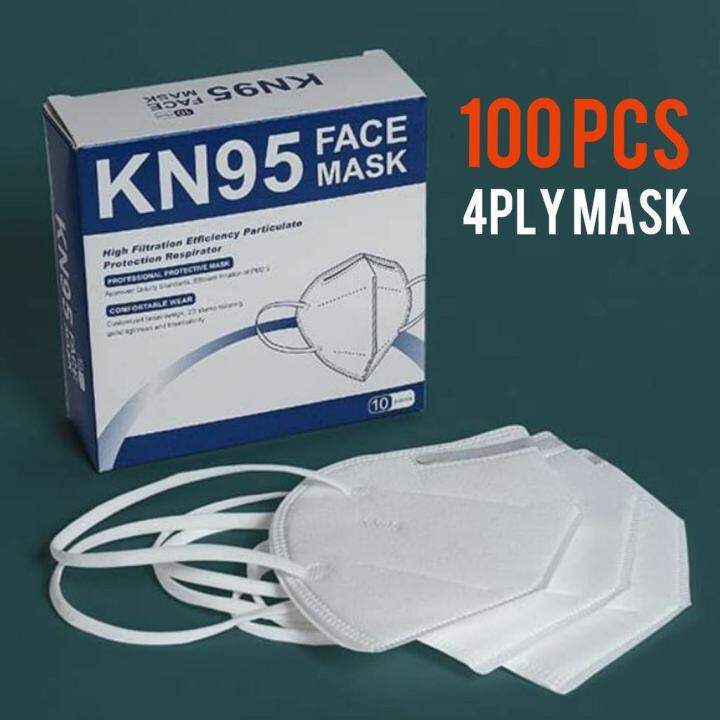 100PCS KN95 4PLY FACE MASK HIGH FILTRATION EFFICIENCY Lazada PH