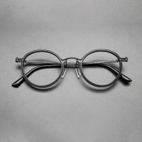 Vintage Titanium Glasses Frame Men Retro Round Prescription Acetate Eyeglasses New Women Optical Korea Luxury Eyewear Frame