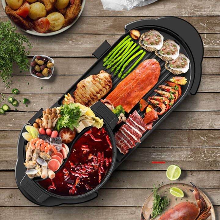 Samgyupsal Set 2 in 1 BBQ Grill Pan With Hot Pot Samgyupsal Grill Set