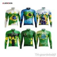 【hot】♧▽◙  Cycling Jersey Brazil Mens Sleeve Men Sportwear Racing Shirt Man