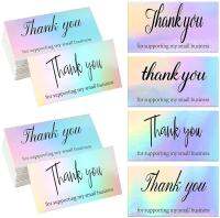 50pcs Holographic Thank You Cards Order Business Card for Wedding,Baby Shower,Bridal Shower, Birthday, Appreciation 9*5cm