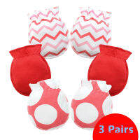 3 Pairs Fashion 0-6 Months Kids Anti Scratching Gloves Newborn Protection Face Cotton Mittens