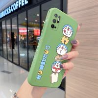 Yiเวปไซต์สำหรับ Xiaomi POCO M3 Pro 4G 5G Redmi Note 10 5G เคสการ์ตูนโดราเอมอนแมวด้านข้างเคสโทรศัพท์ขอบสี่เหลี่ยมเคสแบบซิลิโคนกันกระแทกเต็มรูปแบบฝาครอบกล้องป้องกันซอฟท์เคส