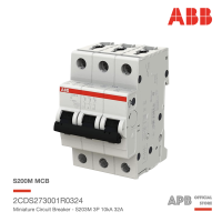 ABB S203M-C32 ลูกย่อยเซอร์กิตเบรกเกอร์ 32A, ABB System M Pro 32A MCB Mini Circuit Breaker3P, ค่าทนกระแสลัดวงจรสูงสุด 10kA