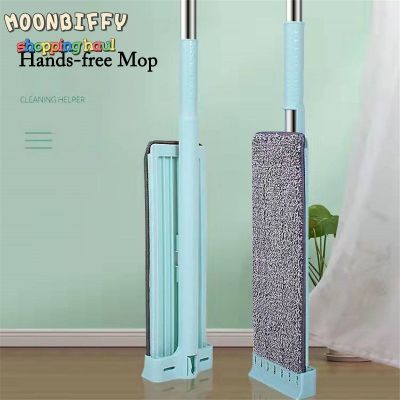 Squeeze Mop Floor Mops Reusable Microfiber Pads Hand-free Wash 360 Degree Cleaning Flat Mop Household Self Cleaning Tools