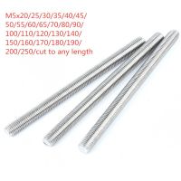 Holiday Discounts 10Pcs/Lot Stainless Steel Thread Rod M5*20/25/30/35/40/45/50/55/60/65/70/80/90/100/110/120/130/140/150/160/170/180/190/200/250