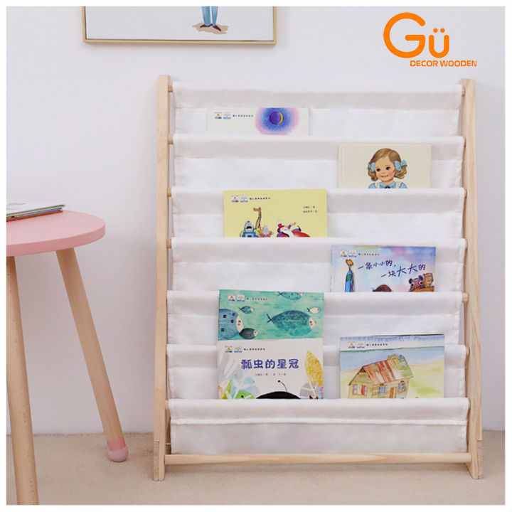 Kệ Đựng Sách, Kệ Sách Gỗ Cho Bé Gu Decor Wooden Giá Sách 7 Tầng Bằng Vải  Kèm Khung Gỗ Cao Cấp | Lazada.Vn