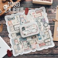 100 PCS Vintage Cutes Travel Ticket กล่องดีบุกสติกเกอร์ตกแต่ง DIY Diary Planner Scrapbooking ป้ายวารสารวัสดุเครื่องเขียน