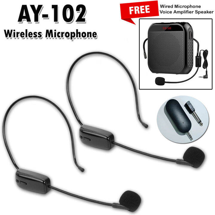 AY102 Handheld UHF Wireless Microphone Headset Professional HeadWear