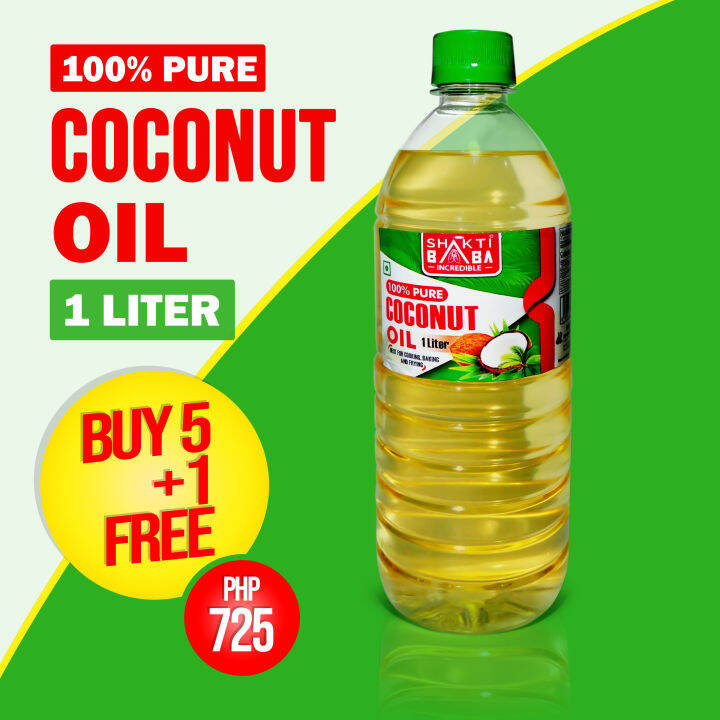 Shakti Baba Coconut Oil(Best for Cooking, Baking, and Frying) 1L Buy 5