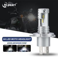 NLpearl 1ชิ้นหลอดไฟหน้ารถมอเตอร์ไซค์ LED H4 Hi/Lo ไฟหน้ารถหลอดไฟหน้ารถรถจักรยานยนต์50W 16000LM สว่างมากชิป CSP Hi/Lo หลอดไฟ Canbus 6000K สีขาว