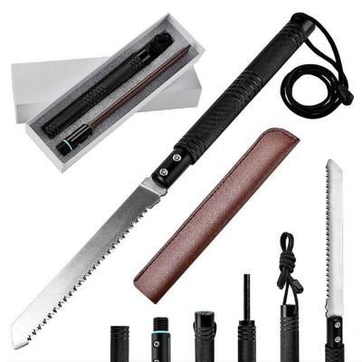 Outdoor Folding Saw Professional Folding Saw with Waterproof Medicine Storage Compartment Survival Gear for Outdoor Camping Hiking Traveling Hunting Backpacking show