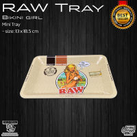 RAW Tray ถาดโรล Mini Raw Bikini Girl ขนาด 13 x 18.5 cm metal rolling tray life saver Raw rolling ถาดสำหรับโรล