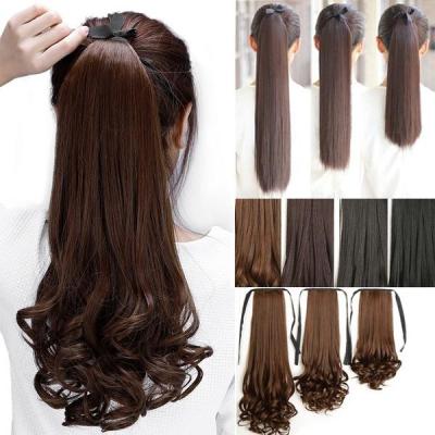 □✼ Long Straight Ponytail Hairpiece Synthetic Drawstring Ponytail Hairpieces Clip in Hair Extension