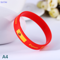 ?【Lowest price】SUTAI สร้อยข้อมือซิลิโคนลายธงฟุตบอลสำหรับกิจกรรมกู้ภัย