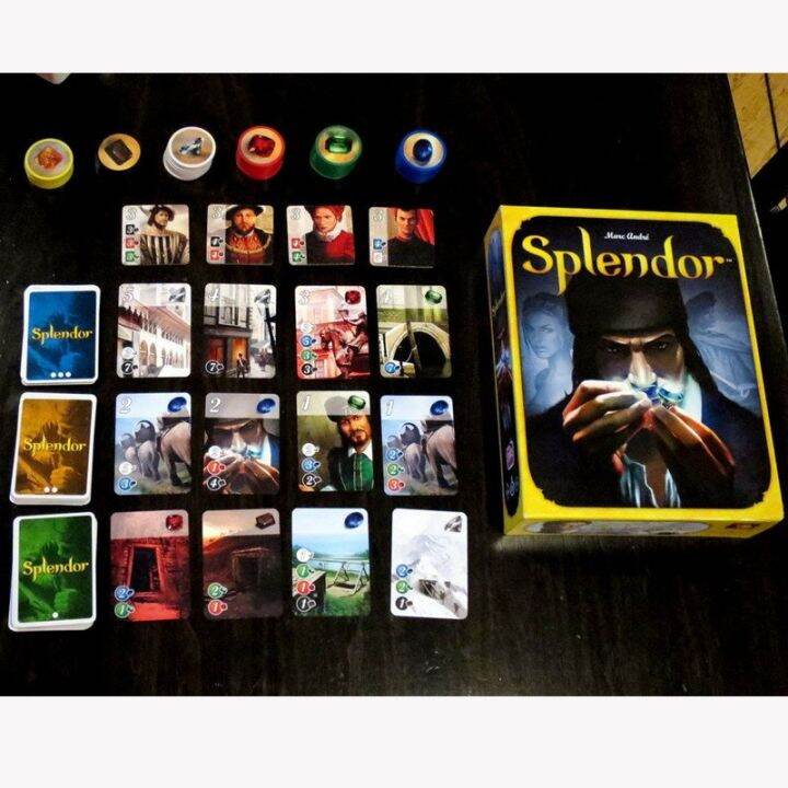 บอร์ดเกม-ภาษาอังกฤษ-splendor-เกมค้าเพชร-เหรียญพลาสติก