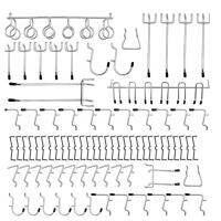 ตะขอเป๊กบอร์ดอเนกประสงค์81ชิ้นสำหรับการจัดระเบียบเครื่องมือคีมหนีบที่มีประสิทธิภาพและอุปกรณ์