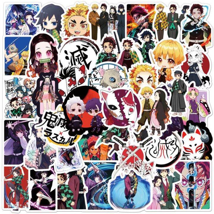 Anime Demon Slayer Stickers for Car Laptop PVC Bicycle Backpack DIY ...