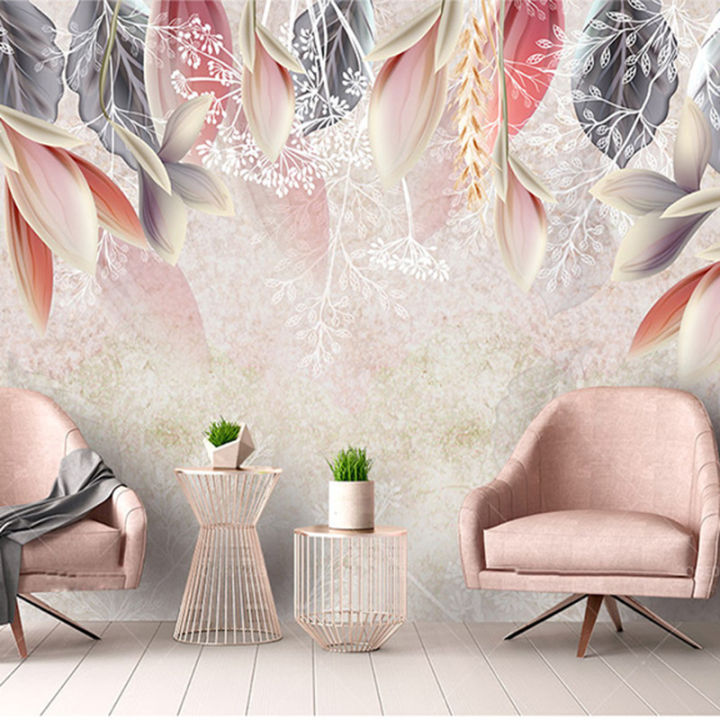 hot-custom-wallpaper-vintage-hand-painted-flowers-nordic-minimalist-living-room-tv-background-mural-environmental-non-woven-mural