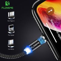 【Super Like】 FLOVEME 1เมตรสายชาร์จแม่เหล็กสาย USB C สำหรับ iPhone 12 11 Pro Max แม่เหล็กชาร์จ USB Type C สาย Micro USB สายชาร์จ