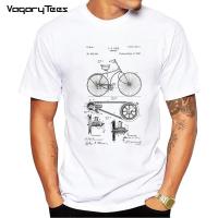 Bicycle Analysis Design Printed Male Tees Casual Hipster Tops Fashion MenS Short Sleeve Bicycle Patent 1899 T-Shirt